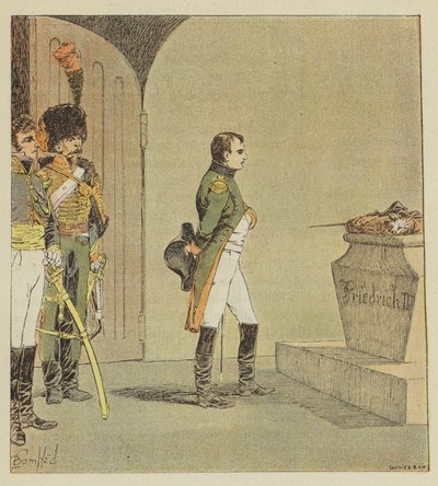 Napoleone alla tomba del grande Federico da after Louis Charles Bombled