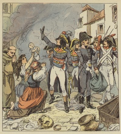 Napoleone fa cessare il saccheggio di Roma da after Louis Charles Bombled