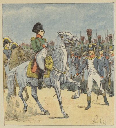 Napoleone interpellato alla parata da un tenente da after Louis Charles Bombled