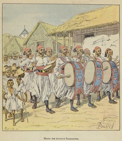 Nouba dei turcos a Tananarive da after Louis Charles Bombled