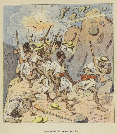 Ritirata degli Hovas su Andriba da after Louis Charles Bombled