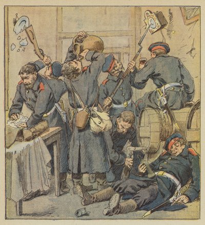 Scena di saccheggio a Saint-Calais da after Louis Charles Bombled