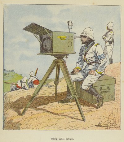 Telegrafia ottica da after Louis Charles Bombled
