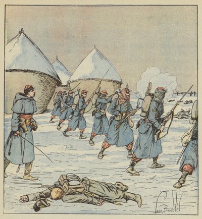 Tirailleurs del 34º di marcia da after Louis Charles Bombled