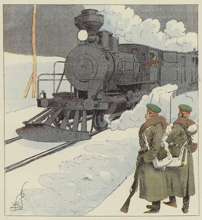 Treno militare sulla Transiberiana da after Louis Charles Bombled