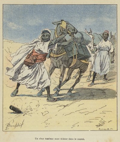 Un proiettile che cade senza esplodere nel convoglio da after Louis Charles Bombled