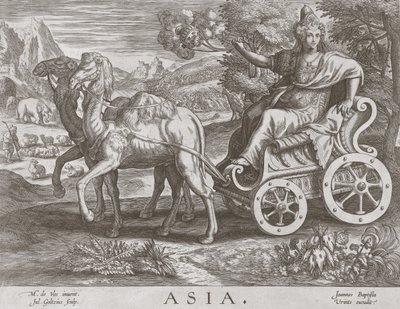 Asia da I Quattro Continenti, pub. c. 1588-89 da after Maarten de Vos