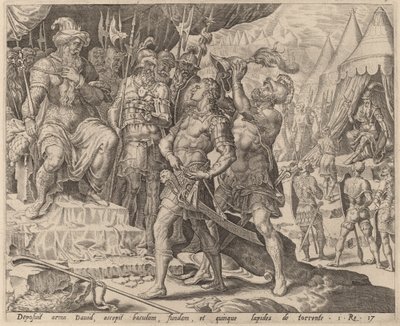 Davide armato davanti a Saul da after Maerten van Heemskerck