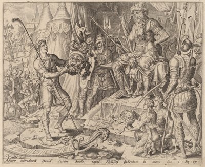 Davide con la testa di Golia davanti a Saul da after Maerten van Heemskerck