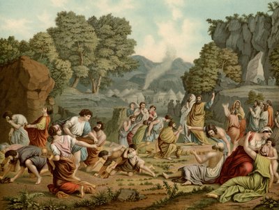 Raccolta della manna nel deserto da after Nicolas Poussin
