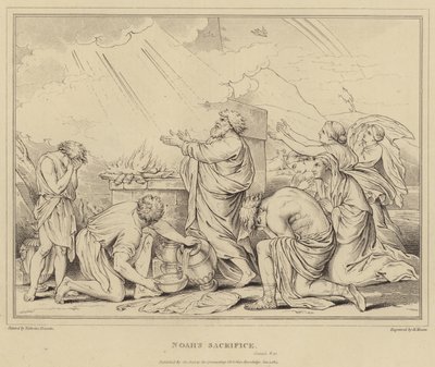 Il sacrificio di Noè, Genesi da after Nicolas Poussin