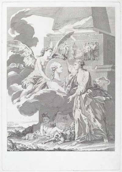 Ritratto allegorico di Pierre Buirette de Belloy da after Nicolas René Jollain Louis Simon Lempereur