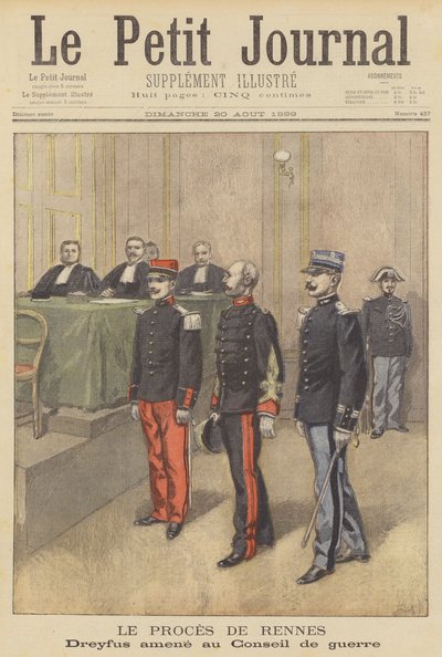 Alfred Dreyfus portato davanti alla sua seconda corte marziale a Rennes da after Oswaldo Tofani