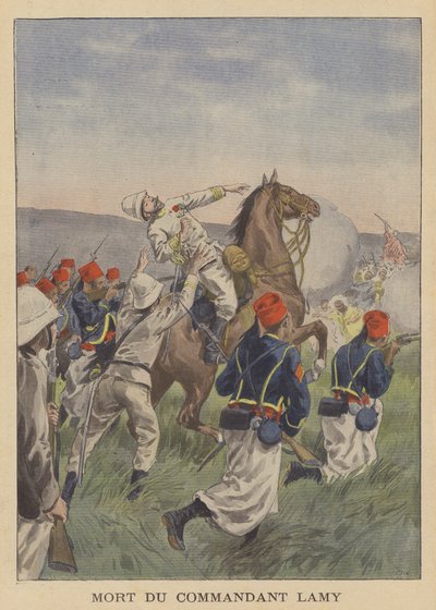 Morte del maggiore Lamy nella battaglia di Kousseri da after Oswaldo Tofani
