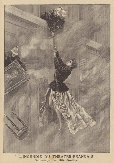 Incendio al Théâtre-Français, Parigi da after Oswaldo Tofani