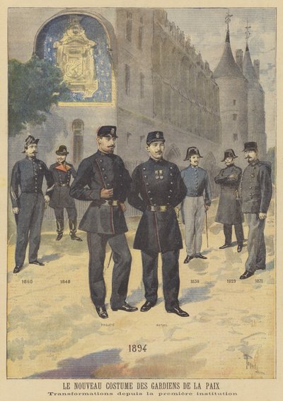 Nuove uniformi per la polizia da after Oswaldo Tofani