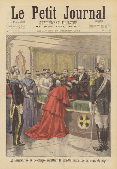 Il Presidente Faure di Francia che pone il cappello cardinalizio sulla testa del Nunzio Papale da after Oswaldo Tofani