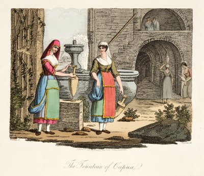 La Fontana di Capua, da Italian Scenery, rappresentante i Costumi, le Usanze e i Divertimenti dei diversi Stati d