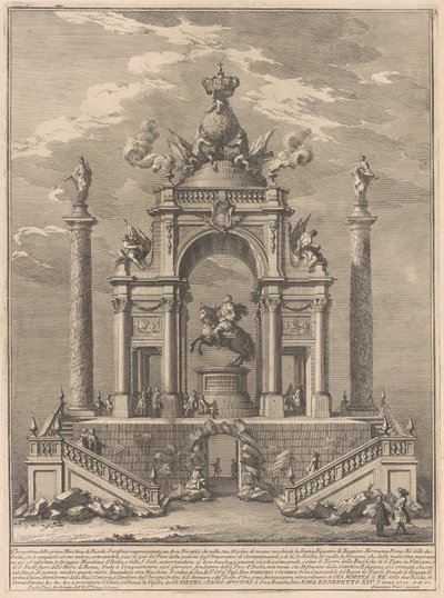 La Prima Macchina per la Chinea del 1751: Arco di Trionfo per Ruggero I di Sicilia da after Paolo Posi Giuseppe Vasi