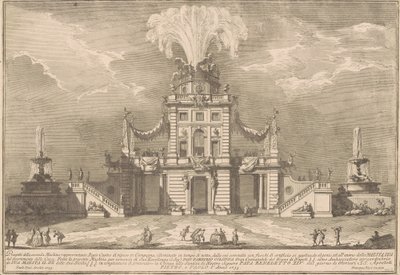 La seconda macchina per la Chinea del 1755: Un padiglione di caccia reale da after Paolo Posi Giuseppe Vasi