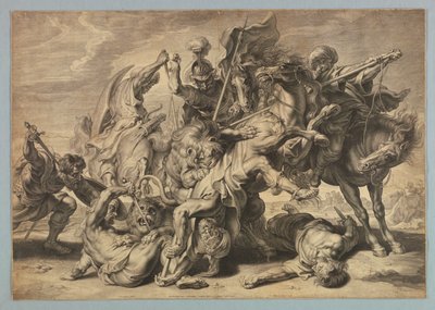 Grande caccia al leone da after Peter Paul Rubens