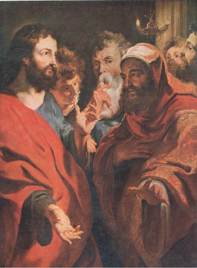 Gesù istruisce Nicodemo, Bibbys Annual, 1916-17 da after Peter Paul Rubens