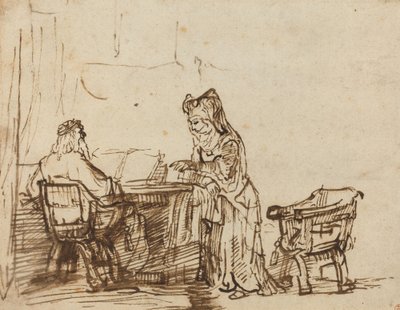 Anna che respinge i rimproveri del profeta Eli da after Rembrandt van Rijn