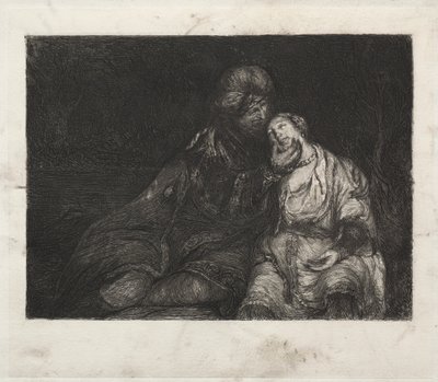 Due figure da after Rembrandt van Rijn