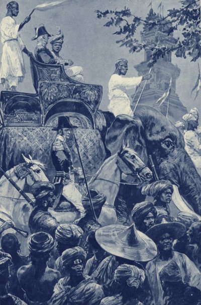 Singapore, i britannici entrano in città, ceduta dal Sultano di Johore nel 1824 per una somma di denaro da after Richard Caton II Woodville