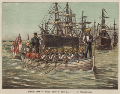 Barca da guerra britannica nel porto di Alessandria da after Richard Simkin