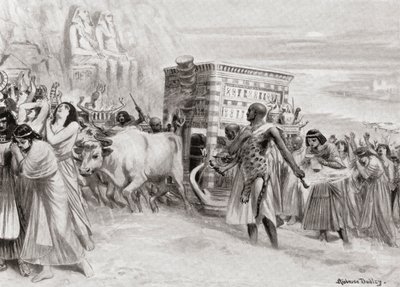 Un corteo funebre durante la XIX Dinastia, antico Egitto, da Hutchinsons History of the Nations, pub.1915 da after Robert Dudley