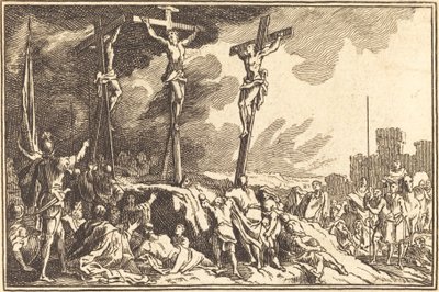 Cristo sulla croce tra i due ladroni da after Sébastien Le Clerc I