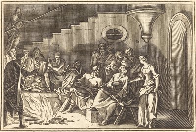 Pietro rinnega Cristo da after Sébastien Le Clerc I