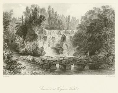 Cascata a Virginia Water da after Thomas Allom