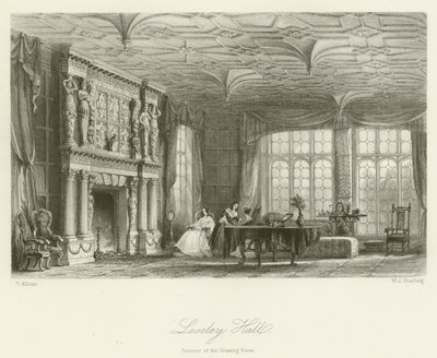 Loseley Hall, Interno del Salotto da after Thomas Allom