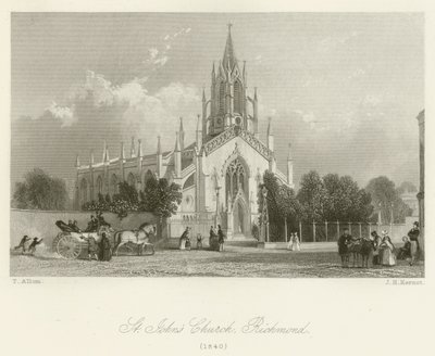 Chiesa di San Giovanni, Richmond, 1840 da after Thomas Allom