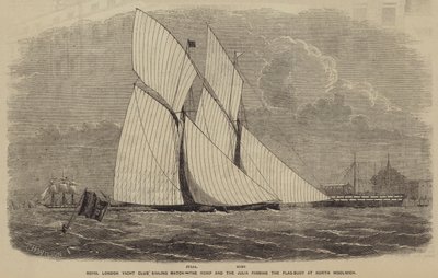 Gara di Vela del Royal London Yacht Club, il Romp e il Julia che passano la Boa della Bandiera a North Woolwich da after Thomas Harrington Wilson