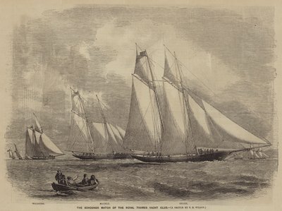 La Gara degli Schooner del Royal Thames Yacht Club da after Thomas Harrington Wilson