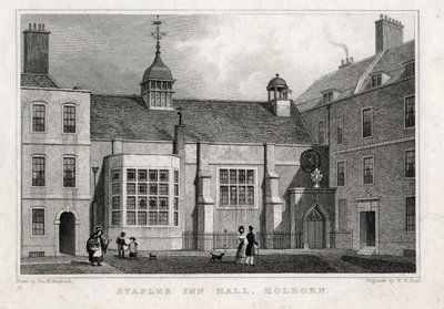 Staples Inn Hall Holborn, 1830 da Thomas Hosmer after Shepherd