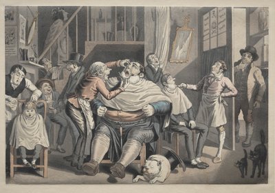 Una Bottega del Barbiere da after Thomas Rowlandson