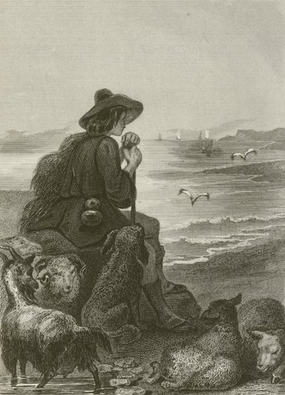 Il pastore e il mare da after Tony Johannot