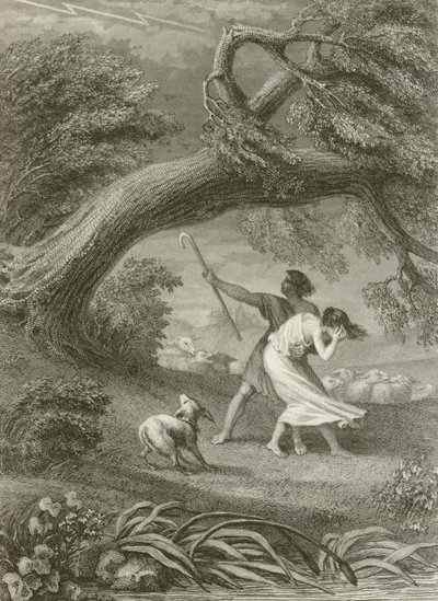 La quercia e la canna da after Tony Johannot