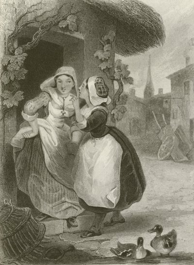Le donne e il segreto da after Tony Johannot