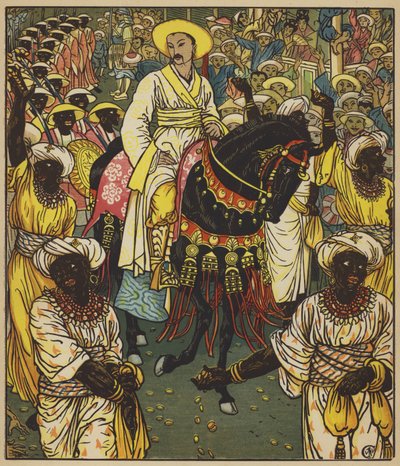 La processione di Aladino da after Walter Crane