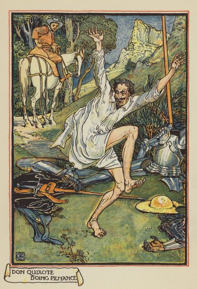Don Chisciotte fa penitenza da after Walter Crane
