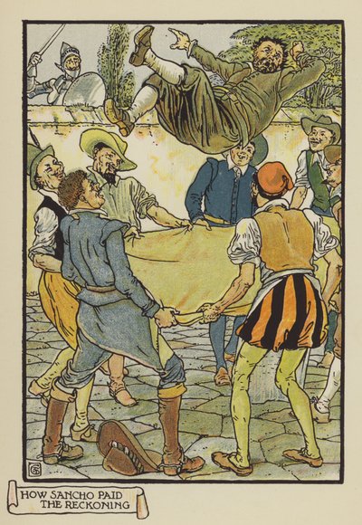 Come Sancho ha pagato il conto da after Walter Crane