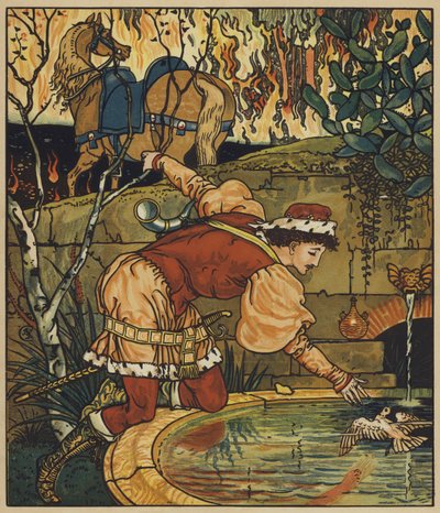 Il principe Cheri nella foresta luminosa da after Walter Crane