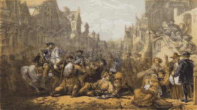 Vecchio Linlithgow, assassinio del reggente Moray da after William Allan