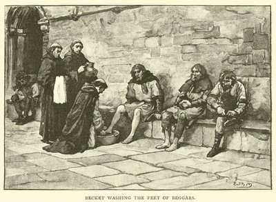 Becket lava i piedi ai mendicanti da after William Henry Margetson