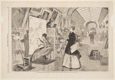 "Arte - Studenti e copisti nella Galleria del Louvre, Parigi" da after Winslow Homer